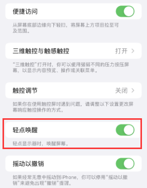 滨海苹果授权维修站分享iPhone轻点无法唤醒怎么办 